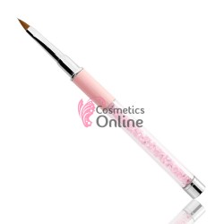 Pensula de unghii Mollylac cu capac pentru unghii cu Acril Roz nr 2, Cod 73328 - par natural